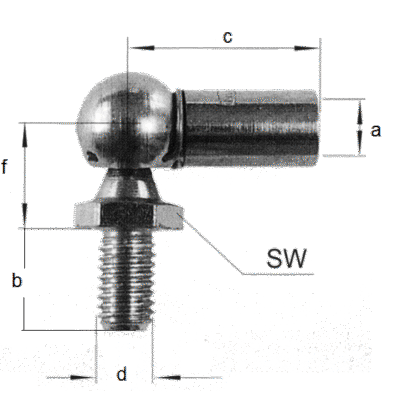 Winkelgelenk M8/M8 A30 Stahl CS FA