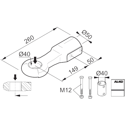 DIN Zugöse Alko 101VB Halbschale – Bild 2