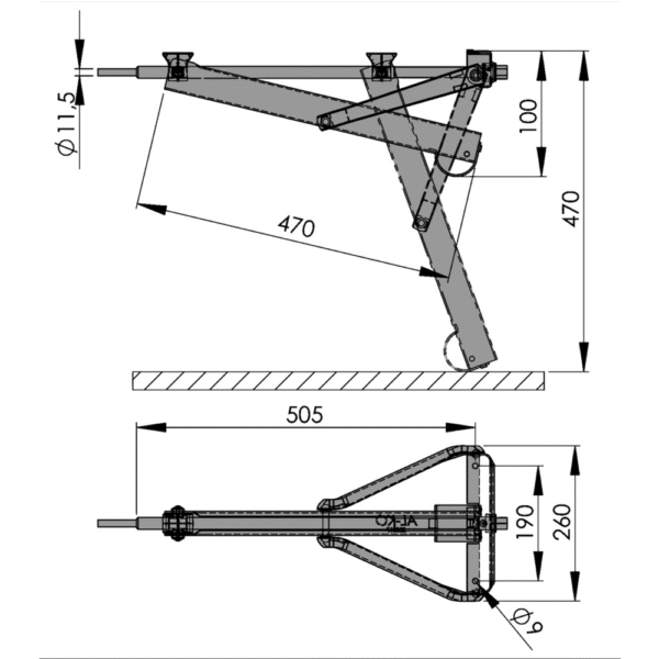 Ausdrehstütze Alko L505  800kg – Bild 2