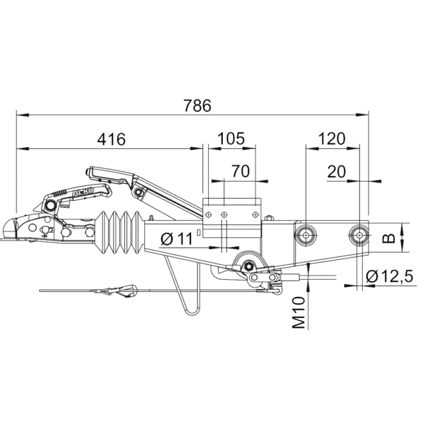 AE Alko 90S/3-B vkt 70mm 1637/2051 1000kg – Bild 2