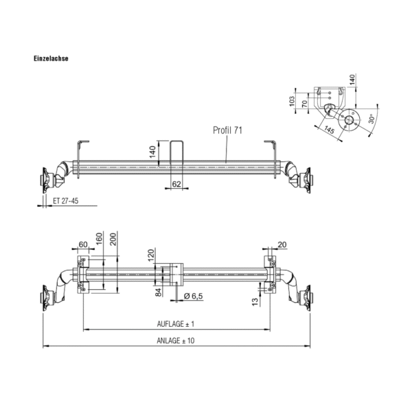 Laufachse Alko 750/1000-5 HB Basic – Bild 3