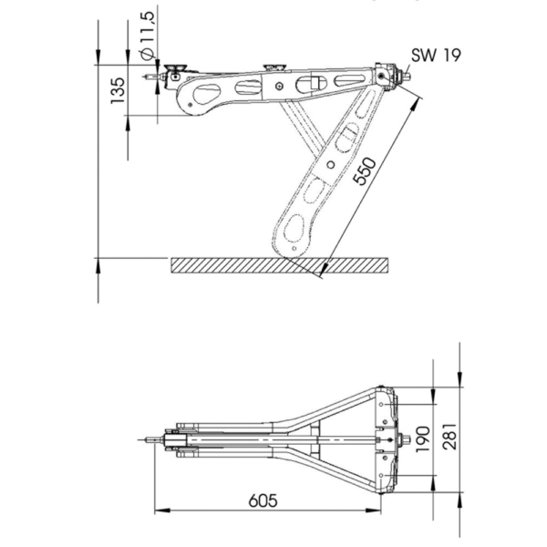 Ausdrehstütze Alko L605 1250kg Premium – Bild 2