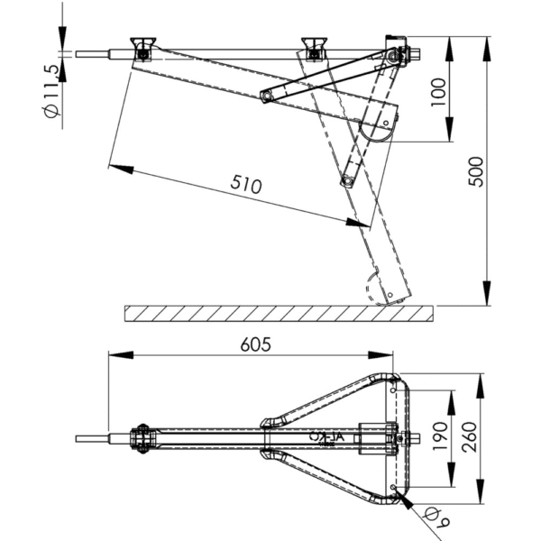 Ausdrehstütze Alko L605  800kg – Bild 2