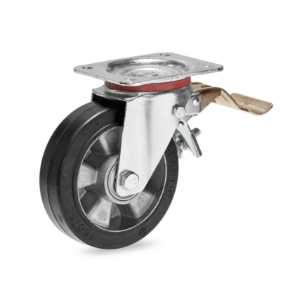 Lenkrolle 125x40 K Elas-Alu 200kg Stop