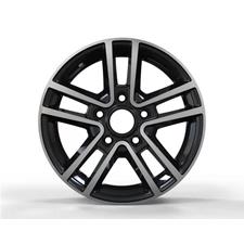 Felge 5 1/2Jx14  67/112x5 E16 ET30 950kg Alu silber/schwarz