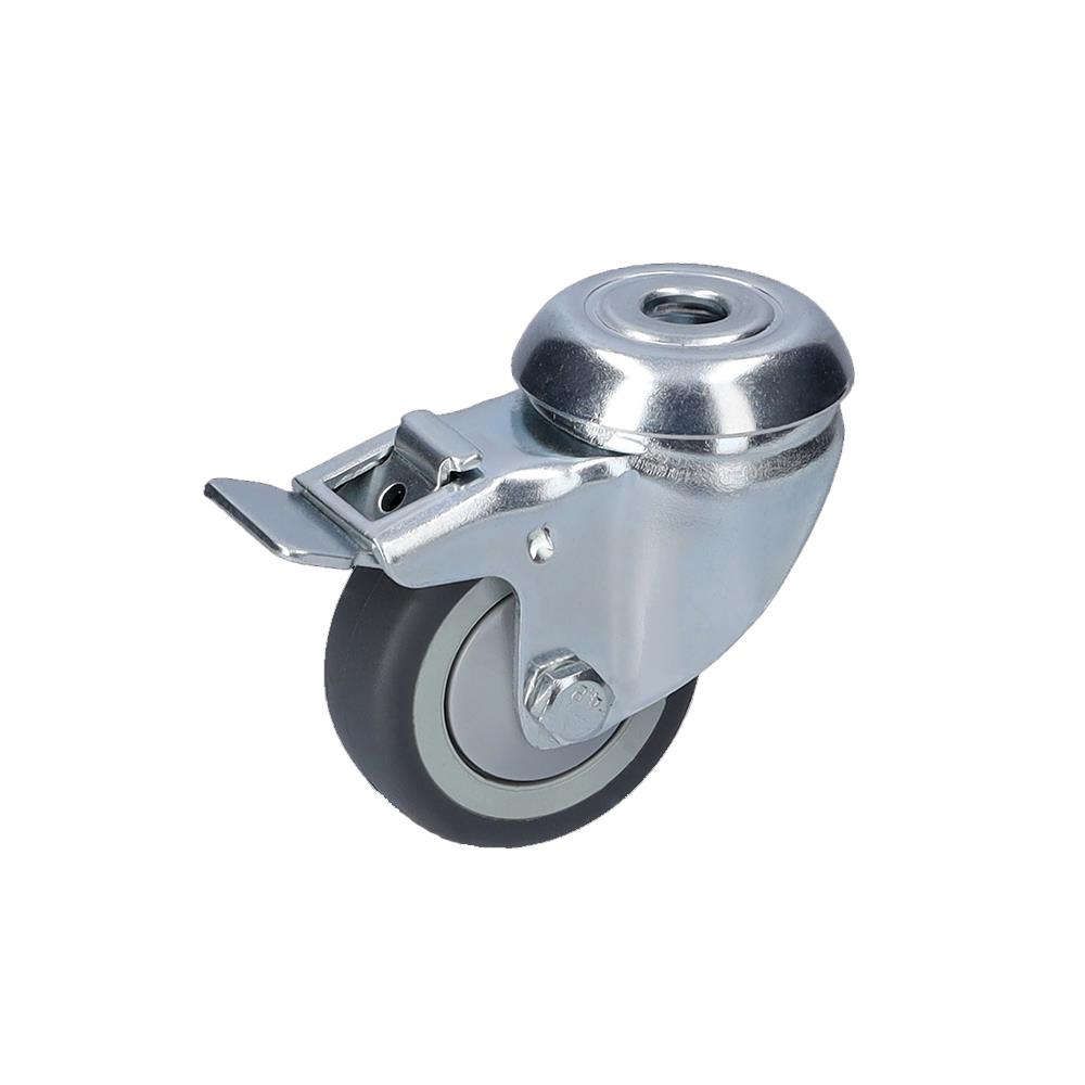 Lenkrolle 75x25 K VG 50kg grau RL Stop