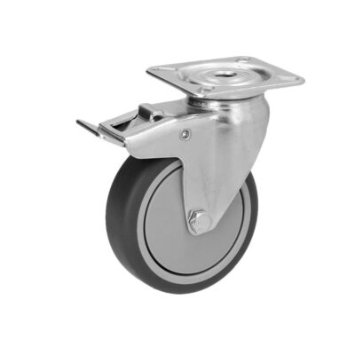 Lenkrolle  50x18 K VG 40kg grau Stop