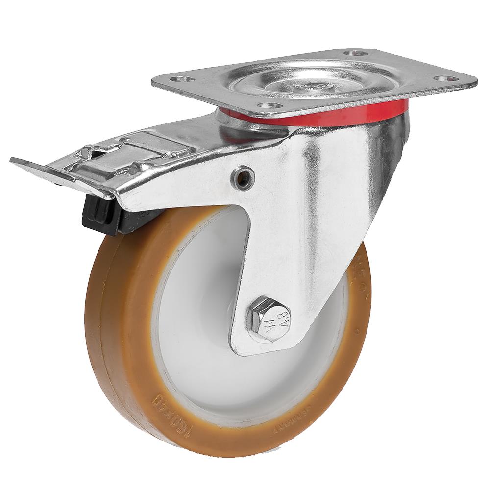 Lenkrolle 100x35 RL PU-Poly 150kg Stop