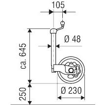 Stützrad Alko Ø48 mm 230x80mm 300kg Stützlastanzeige – Bild 2