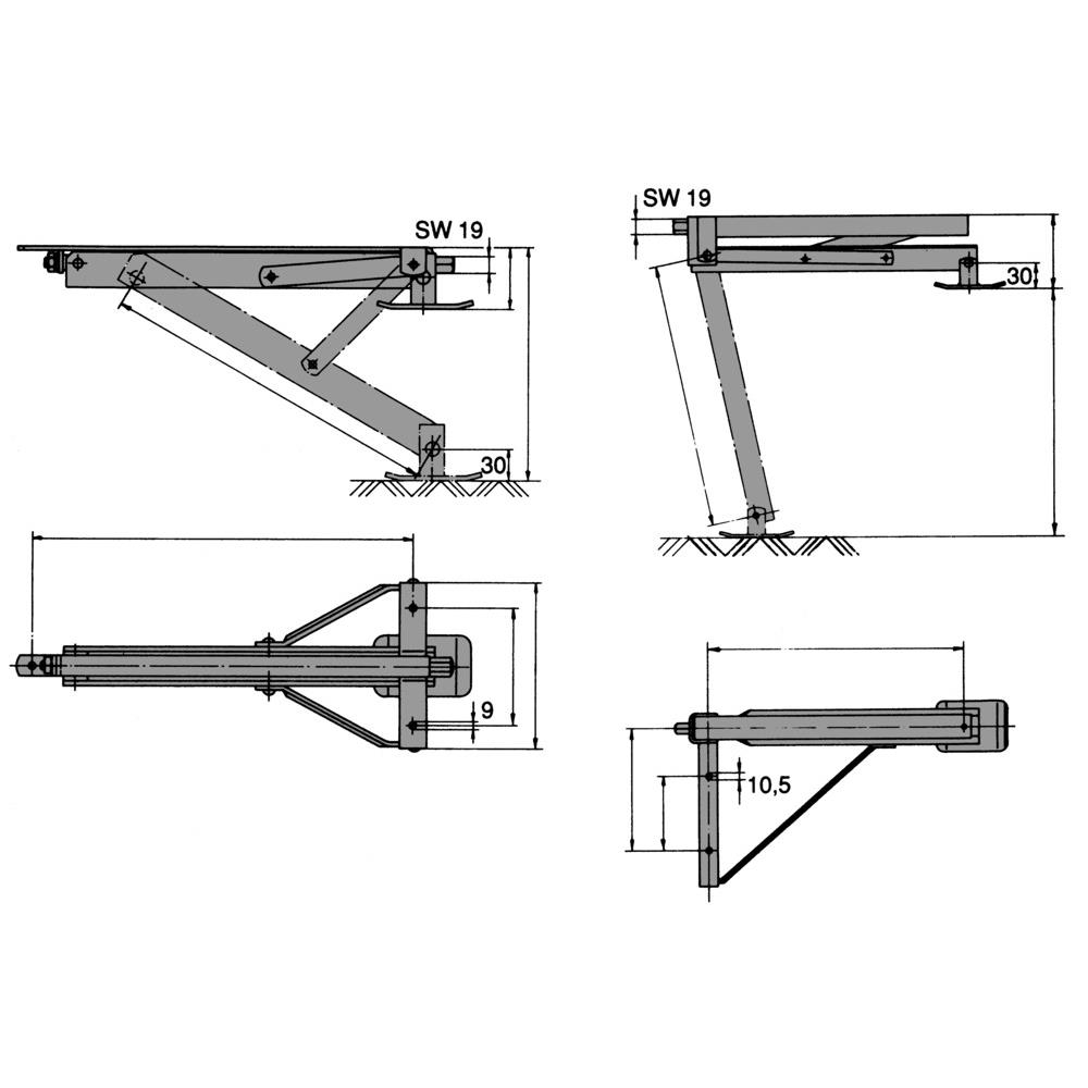 Ausdrehstütze Alko L438 500kg – Bild 2