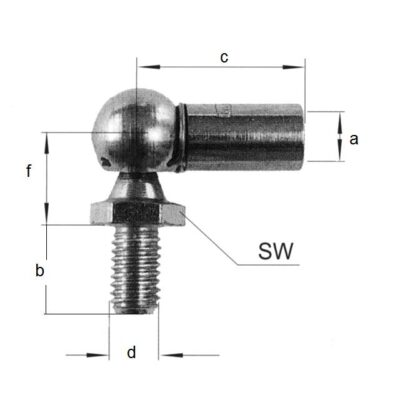 Winkelgelenk M6/M6 A19 Stahl CS FA